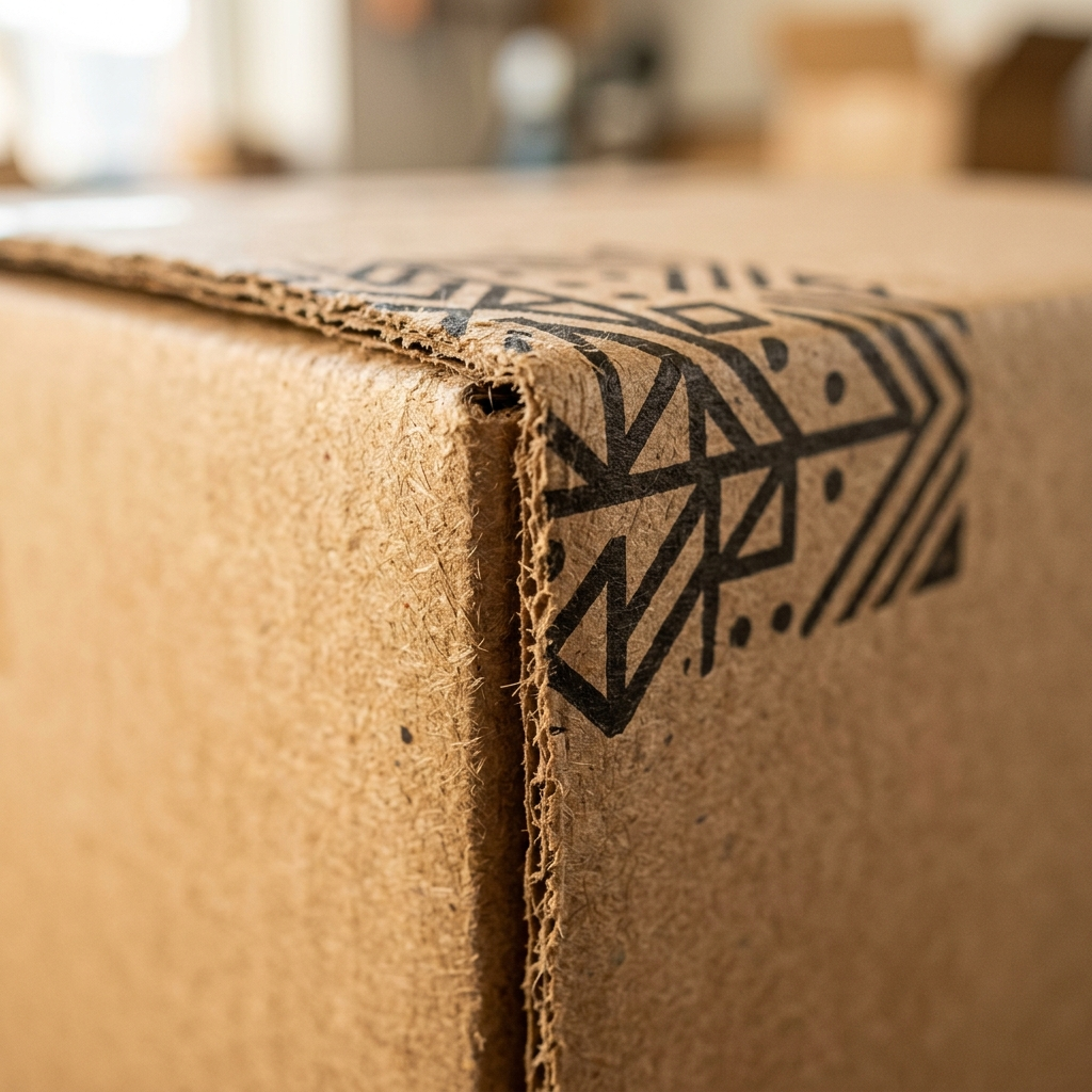 High detail macro close-up of shipping materials